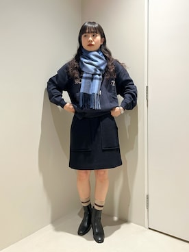 「ハイソックス」｜マチダ　ユイさん（レディース・158cm）の冬コーディネート
