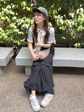 「アイテム（シャツワンピース）」を使った、さつまいもさん（レディース・155cm）の夏コーディネート
