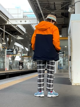 「アイテム（マウンテンパーカー）」を使った、ike mieさん（レディース・158cm）の秋コーディネート