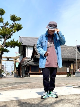 「PUMA」｜「アイテム（スウェットパンツ）」を使った、ike mieさん（レディース・158cm）の春コーディネート