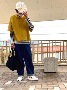 「アイテム（ブルゾン）」を使った、ike mieさん（レディース・158cm）の春コーディネート