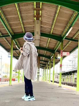 「PUMA」｜「アイテム（スウェットパンツ）」を使った、ike mieさん（レディース・158cm）の秋コーディネート