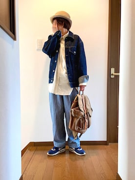 「ヒッコリー」｜「アイテム（その他）」を使った、ike mieさん（レディース・158cm）の春コーディネート