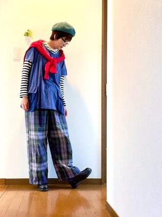 ニコアンド スタッフプロデュース　てぃらチェックゆるパンツ 新品・タグ付き】niko and… ニコアンド てぃらチェックゆる