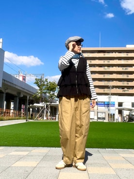 「アイテム（ネックレス）」を使った、ike mieさん（レディース・158cm）の秋コーディネート