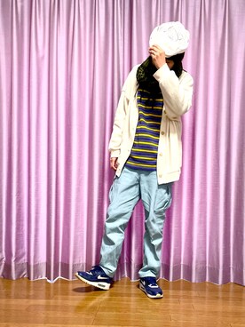 「アイテム（スニーカー）」を使った、ike mieさん（レディース・158cm）の春コーディネート