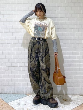 「アイテム（カーゴパンツ）」を使った、matsuさん（レディース・156cm・20代）の夏コーディネート