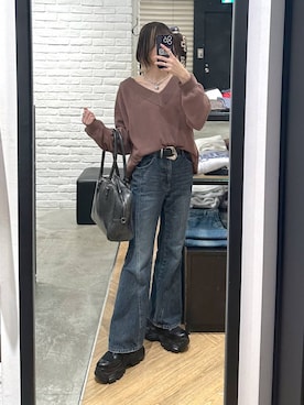 「PAGEBOY（ページボーイ）のアイテム（パンツ）」を使った、matsuさん（レディース・156cm）の冬コーディネート