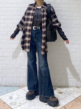 「PAGEBOY（ページボーイ）の【ステンレス素材】ロングボールチェーンネックレス（ネックレス）」を使った、matsuさん（レディース・156cm）の秋コーディネート