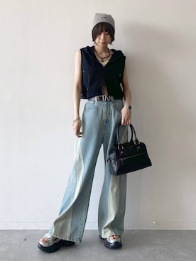 「Anui（アニュイ）のアイテム」を使った、matsuさん（レディース・156cm）の夏コーディネート