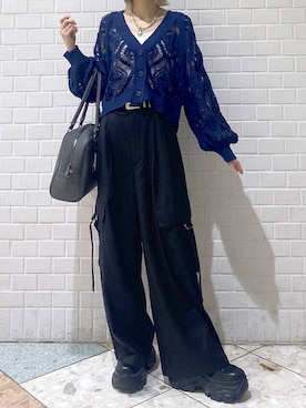 「アイテム（ボストンバッグ、グレー系）」を使った、matsuさん（レディース・156cm）の秋コーディネート