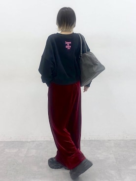 「アイテム（ボストンバッグ、グレー系）」を使った、matsuさん（レディース・156cm）の秋コーディネート