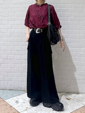 「PAGEBOY（ページボーイ）のプラットチャンキースニーカー（スニーカー、ブラック系）」を使った、matsuさん（レディース・156cm）の夏コーディネート