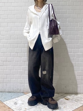 「PAGEBOY（ページボーイ）の【ステンレス素材】ロングボールチェーンネックレス（ネックレス）」を使った、matsuさん（レディース・156cm）の秋コーディネート