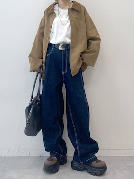 「アイテム（ボストンバッグ）」を使った、matsuさん（レディース・156cm・20代）の夏コーディネート