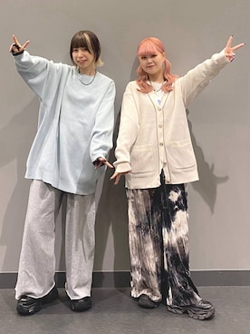 「PAGEBOY（ページボーイ）のサイドタックルーズウラケパンツ/イージーパンツ【4color・2size】（スウェットパンツ）」を使った、matsuさん（レディース・156cm）の秋コーディネート