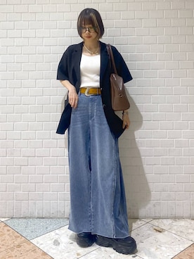 「アイテム（テーラードジャケット）」を使った、matsuさん（レディース・156cm）の夏コーディネート