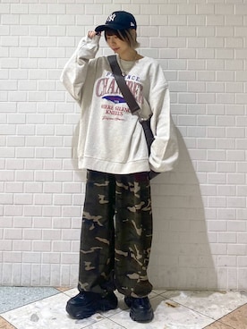 「PBLIM（ページボーイリム）のアイテム（スウェットパンツ）」を使った、matsuさん（レディース・156cm）の秋コーディネート