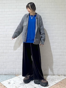 「PBLIM（ページボーイリム）のアイテム（Tシャツ/カットソー）」を使った、matsuさん（レディース・156cm）の秋コーディネート