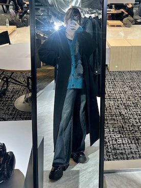 「PAGEBOY（ページボーイ）のレースアップトラックブーツ（ブーツ、ブラック系）」を使った、matsuさん（レディース・156cm）の秋コーディネート