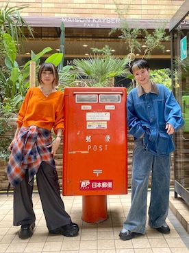 「PAGEBOY（ページボーイ）の【選べる着丈/前後2WAY/マシンウォッシャブル】マルチWAYネックプルオーバー/ニット（ニット/セーター）」を使った、matsuさん（レディース・156cm）の秋コーディネート