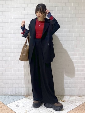 「アイテム（ボストンバッグ）」を使った、matsuさん（レディース・156cm・20代）の秋コーディネート