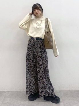 「PAGEBOY（ページボーイ）の【ステンレス素材】ロングボールチェーンネックレス（ネックレス）」を使った、matsuさん（レディース・156cm）の秋コーディネート