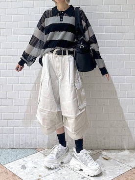 「PBLIM（ページボーイリム）のアイテム」を使った、matsuさん（レディース・156cm）の夏コーディネート