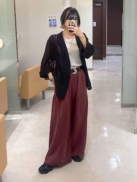「アイテム（アンダーウェア）」を使った、matsuさん（レディース・156cm）の秋コーディネート