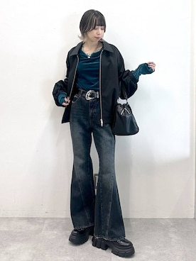「PAGEBOY（ページボーイ）のハートマンテルネックレス3（ネックレス）」を使った、matsuさん（レディース・156cm）の秋コーディネート