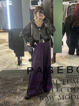 「PAGEBOY（ページボーイ）のヴィンテージバックルベルト2（ベルト、ブラック系）」を使った、matsuさん（レディース・156cm）の秋コーディネート