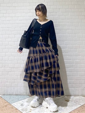 「PAGEBOY（ページボーイ）の【ステンレス素材】ロングボールチェーンネックレス（ネックレス）」を使った、matsuさん（レディース・156cm）の秋コーディネート