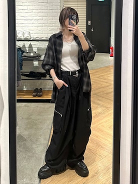 「PAGEBOY（ページボーイ）のヴィンテージバックルベルト2（ベルト）」を使った、matsuさん（レディース・156cm）の秋コーディネート