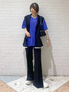 「ジャケット」｜「アイテム（その他アウター）」を使った、matsuさん（レディース・156cm）の夏コーディネート