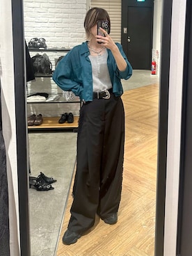 「PAGEBOY（ページボーイ）のヴィンテージバックルベルト（ベルト、ブラック系）」を使った、matsuさん（レディース・156cm）の春コーディネート