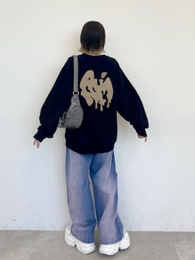 「Anui（アニュイ）のアイテム（スウェット）」を使った、matsuさん（レディース・156cm）の冬コーディネート