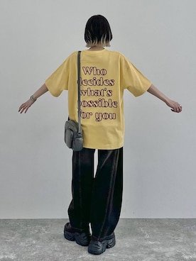 「PAGEBOY（ページボーイ）のプラットチャンキースニーカー（スニーカー、ブラック系）」を使った、matsuさん（レディース・156cm）の夏コーディネート