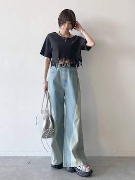 「Anui（アニュイ）のアイテム」を使った、matsuさん（レディース・156cm）の夏コーディネート