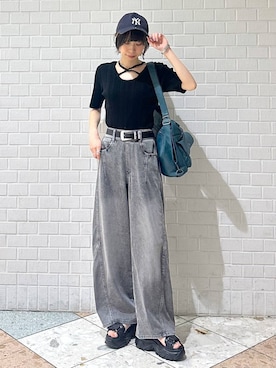 「PAGEBOY（ページボーイ）のアイテム（キャップ）」を使った、matsuさん（レディース・156cm）の夏コーディネート