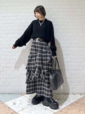 「PBLIM（ページボーイリム）のアイテム」を使った、matsuさん（レディース・156cm）の冬コーディネート