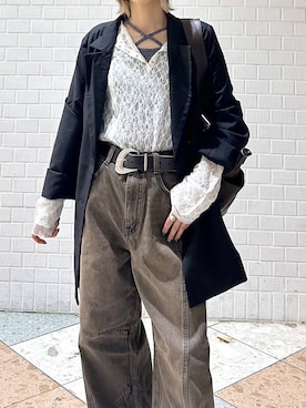 「PAGEBOY（ページボーイ）の【前後2WAY仕様】ラメテレコ2WAYタンク/タンクトップ（タンクトップ）」を使った、matsuさん（レディース・156cm）の夏コーディネート