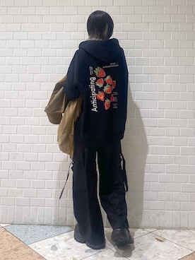 「PBLIM（ページボーイリム）の《UNISEX》ソフトスウェードブルゾン（ブルゾン）」を使った、matsuさん（レディース・156cm）の秋コーディネート