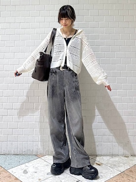 「PBLIM（ページボーイリム）のアイテム」を使った、matsuさん（レディース・156cm）の夏コーディネート
