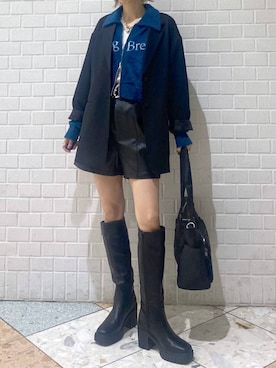 「PAGEBOY（ページボーイ）の【セットアップ対応】チェックMIXジャケット 《2サイズ展開》（テーラードジャケット）」を使った、matsuさん（レディース・156cm）の秋コーディネート