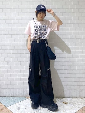 「アイテム（カーゴパンツ）」を使った、matsuさん（レディース・156cm・20代）の夏コーディネート