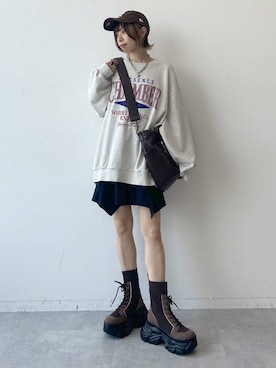 「アイテム（キャップ）」を使った、matsuさん（レディース・156cm・20代）の夏コーディネート