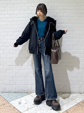 「PBLIM（ページボーイリム）のアイテム」を使った、matsuさん（レディース・156cm）の冬コーディネート