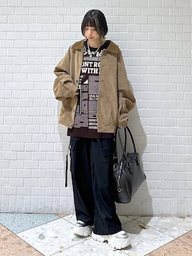 「アイテム（ボストンバッグ）」を使った、matsuさん（レディース・156cm・20代）の冬コーディネート