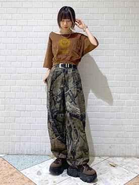 「アイテム（カーゴパンツ）」を使った、matsuさん（レディース・156cm・20代）の夏コーディネート