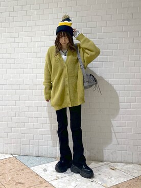 「PAGEBOY（ページボーイ）のリップスキニーデニム（デニムパンツ）」を使った、matsuさん（レディース・156cm）の秋コーディネート